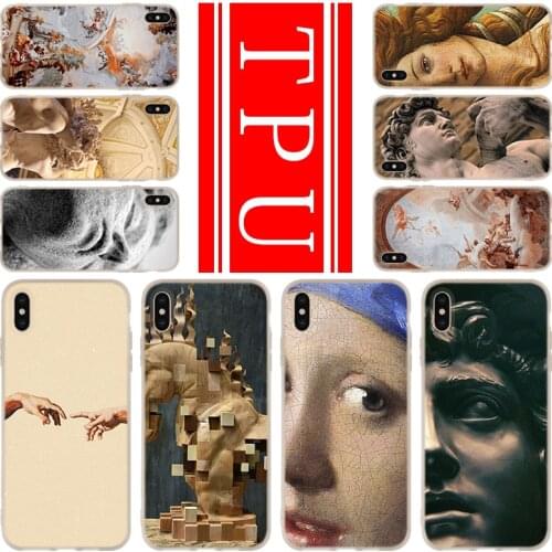 Soft TPU case For iPhone 12 Mini 11 Pro XS Max XR X 8 7 6 Plus 5S SE S Cover Retro Vintage Art Statue 2020