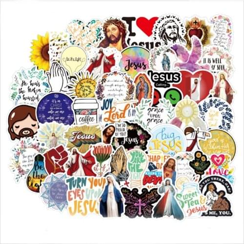 100Pcs Jesus Christians Religion Sayings Stickers For Skateboard Guitar Travel Luggage Motorcycle Kids Toy Graffiti Sticker