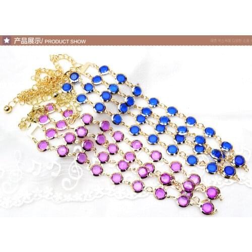 New Summer Fashin Woman Belts Sweet Shiny Acrylic Long Belt Chain Decoratation Metal Waist Chain Dress Accessories