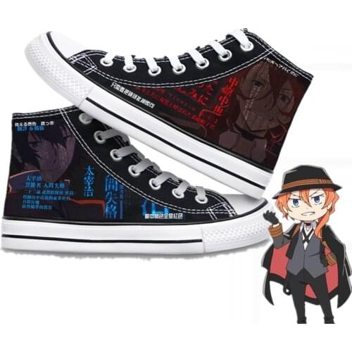 Anime Bungo Stray Dogs Cosplay Shoes Maffia Nakahara Chuya Osamu Dazai Ryunosuke Akutagawa Cosplay canvas shoes For Men Women