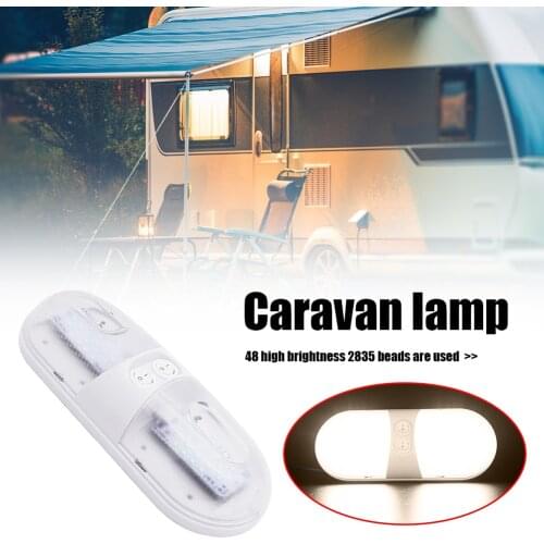 12V 48 LED Ceiling Dome Light with On/Off Switch for RV Marine Yacht Camper Low Consumption and High Brightness