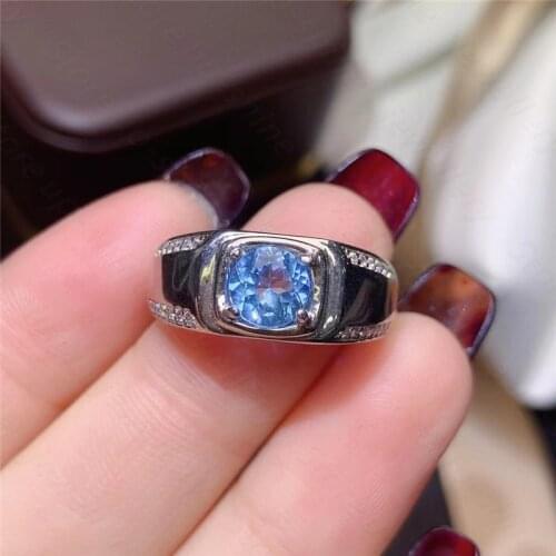 Natural Topaz Ring 925 Silver Womens Ring Luxury Atmosphere Fashion All-match