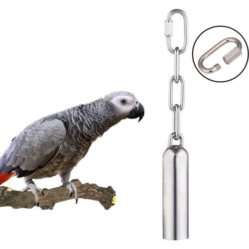 Bird Bell Toys Stainless Steel Pet Parrot Hanging Swing Cockatiel Parakeet Funny Bite Resistant Hanging Bell Toy Cute Bird Cage