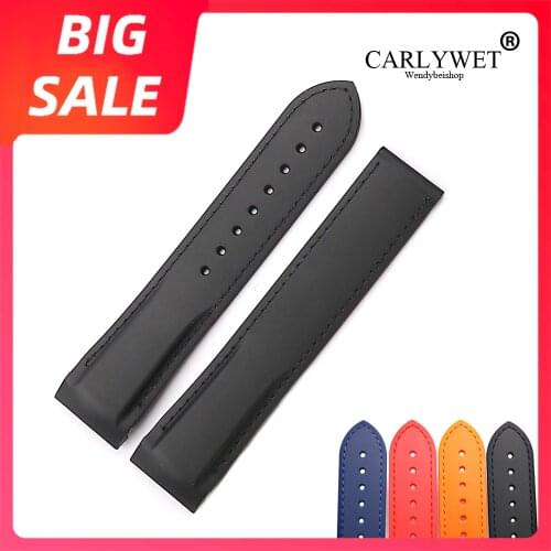 CARLYWET 20mm Top Quality Blue Waterproof Silicone Rubber Replacement Wrist Watch Band Strap Belt With Clasp For Omega Seamaster