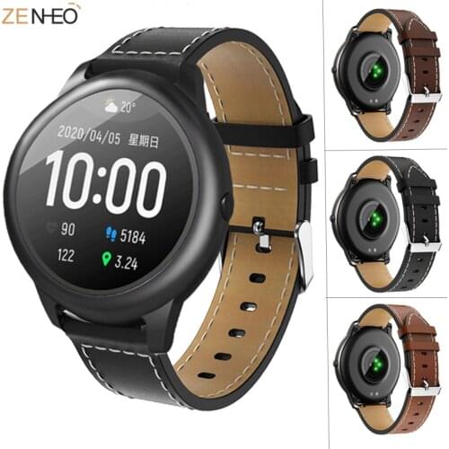 22mm WatchBand For Xiaomi haylou solar LS05 ls05 smart watch leather Replacement straps correa fashion Bracelet Accessories