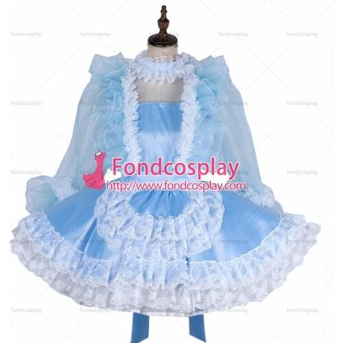 Lockable Sissy maid satin-Organza dress Uniform cosplay costume Tailor-made[G1995]