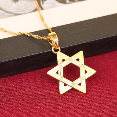 Hexagram Pendant Judaism Pendant Israel Ethiopian Megen David Pendant Chain Tantrism Jewish