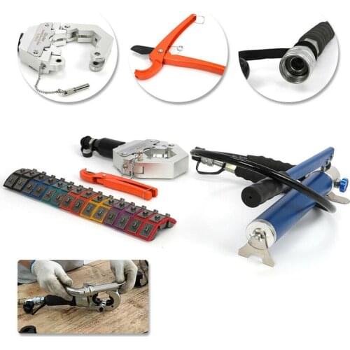 Split Hydraulic A/C Hose Crimper Tool Kits Crimping Head Hose Fittings with 7 Dies