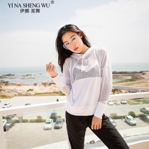 Mesh Yoga Top Sport Shirt Fitness Women Summer Hooded Long Sleeve Sports Wear For Ladies Workout Gym Jogging T Shirt Sportswear