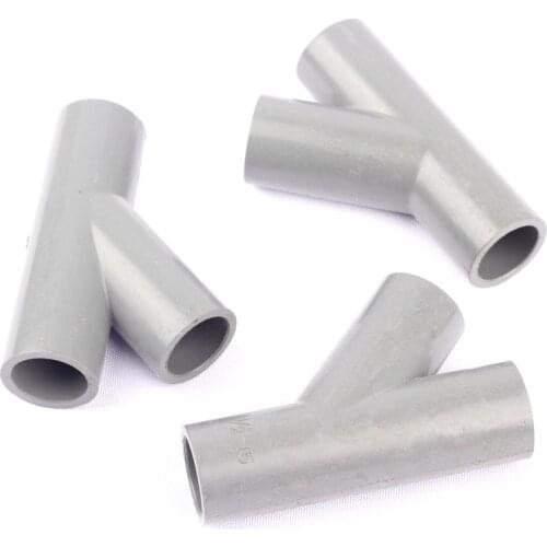 1pcs Inner Diameter 20mm Gray 45 Degree Equal Tee Pipe Connector Fashion y-type PVC Material Garden Home Water Pipe Connectors