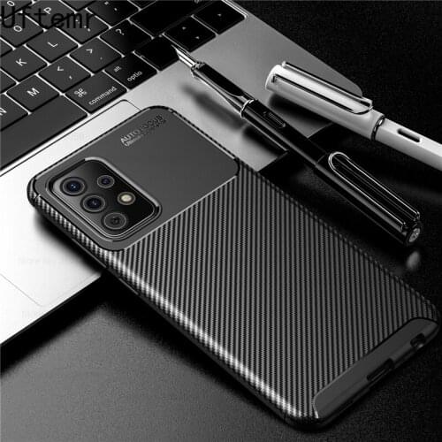 Uftemr Covers for Sansung A 52 Case Carbon Fiber Slim Silicone Armor Coque for Samsung Galaxy A52 5G Case SM-A526B/DS 6.5