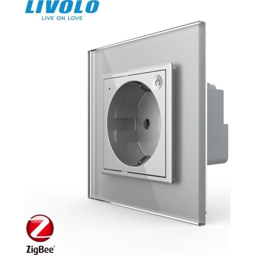 Livolo EU Standard New Smart Wifi Power Socket,Crystal Glass Panel, 16A Wall Power Socket, wifi app,aleax,googel home,no logo