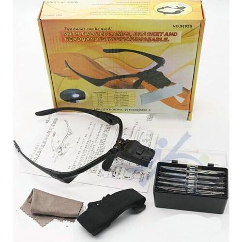 Magnifying Glasses magnifier 1.0X 1.5X 2.0X 2.5X 3.5X With LED Light For Reading Jewelers Watchmaker Repair Locksmith Tool