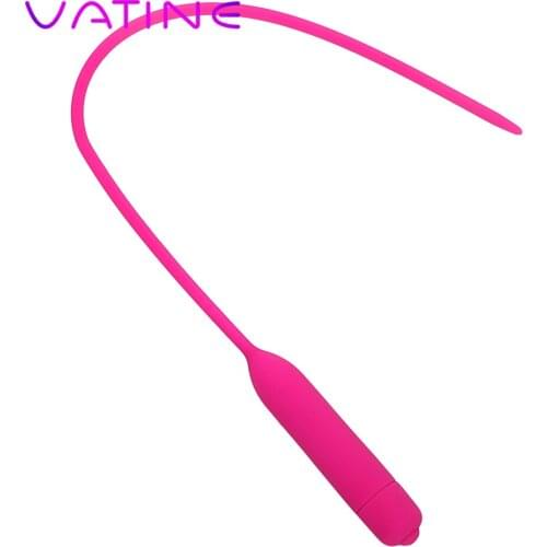 VATINE 5.5 mm Penis Plug Urethral Dilators Catheters Sounds Vibrator Silicone Sex toys For Men Male Masturbator Sex Products