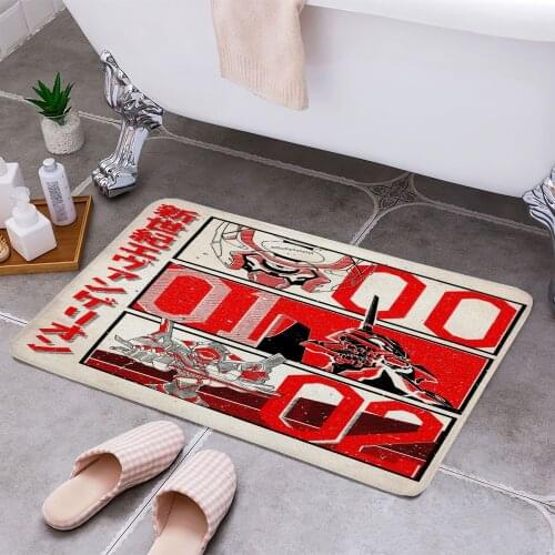 Vintage Evangelion Anti-slip Doormat Vacuuming Water Absorbing Kitchen Bedroon Bath Floor Mats Home Entrance Home Decora