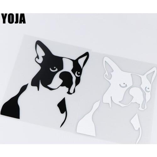 YOJA 12.5X16.5CM Cartoon Animal Vinyl Decals Love Boston Terrier Dog Car Sticker ZT4-0228