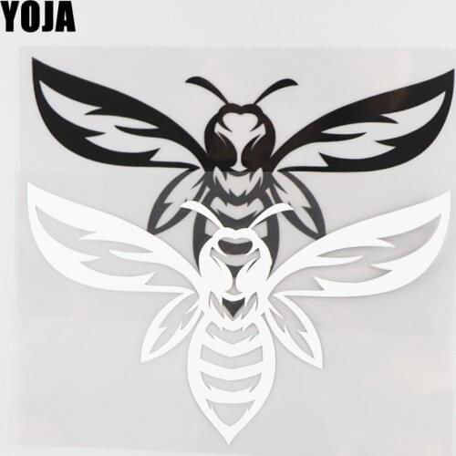 YOJA 17.6×10.6CM Handsome Bee Cartoon Animals Vinyl Decal Car Stickers Black/Silve0r 19C-0124