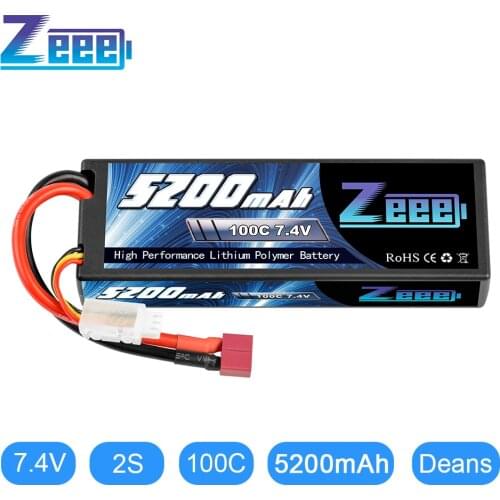 Zeee 2S 7.4V 100C 5200mAh Lipo Battery with Deans T Connector RC Lipo Battery for RC Car Truck Buggy Losi Slash
