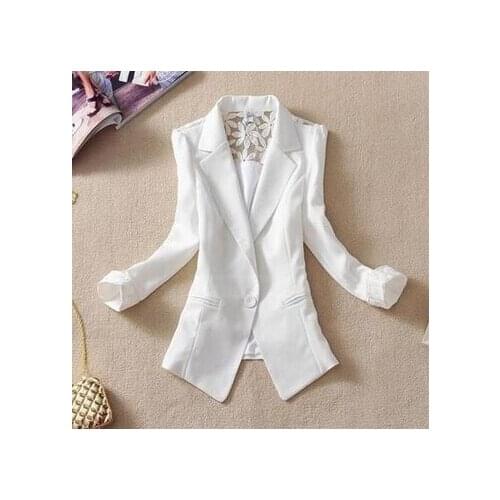 Female slim blazer femme outerwear spring summer women blazer feminino chaqueta mujer casaca mujer blanca yellow jacket abrigo