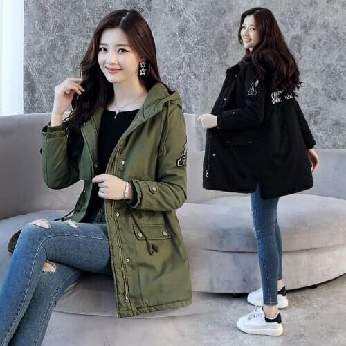 Womens 2020 Winter Cotton Coat Korean Padded Cothing Invierno Thick Warm Padded Coat Women Mid-length Outwear Mujer Abrigos E39