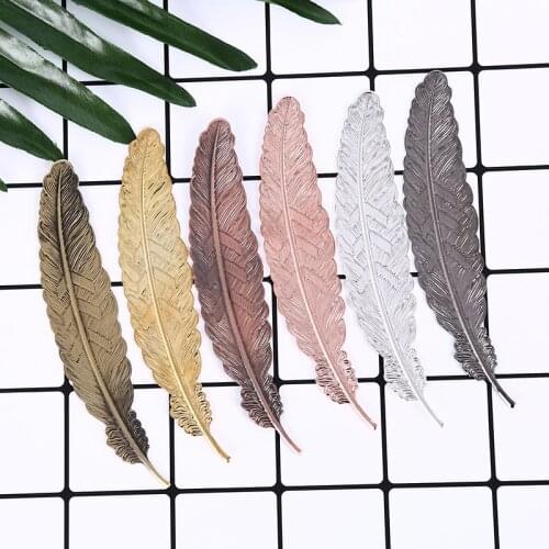 1PC Creative metal silver plated Feather bookmark Chinese style vintage page marker nice cool book markers school supplies