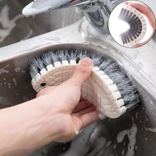 1pc Kitchen Cleaning Washing Sink Basin Floor Bendable Brush Bathroom Scrubber Tool Cleaning Supplies New