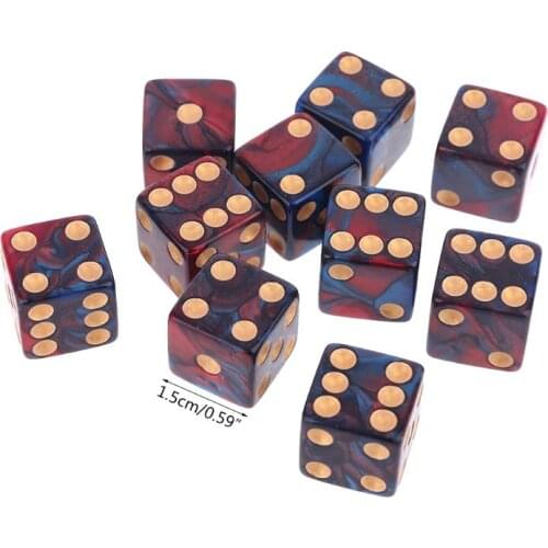 10pcs/set Number 16 Square Polyhedral Dices Bead Acrylic Digital Dice Desktop Table Game Props