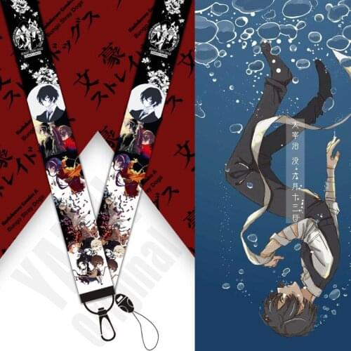 10 Pcs/lot Anime Bungou Stray Dogs Phone Strap Toys Osamu Dazai Lanyard Keychain Long Rope Tie Knot Necklace Pendant Toy Gifts