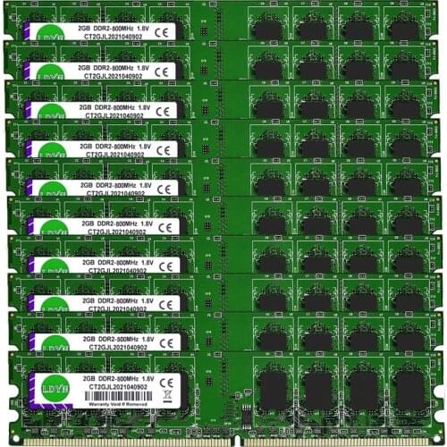 20GB 10pcs x 2GB Memoria Ram 667Mhz PC2 5300 Memory Desktop ddr2 2GB 800mhz PC2 6400 240PIN 1.8V NON ECC DIMM RAM