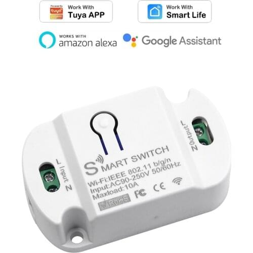 10A Wifi DIY Smart Switch,Timer,Smart Breaker,Home Automation,Support Smart life Tuya APP Remote Control, Alexa Google Home
