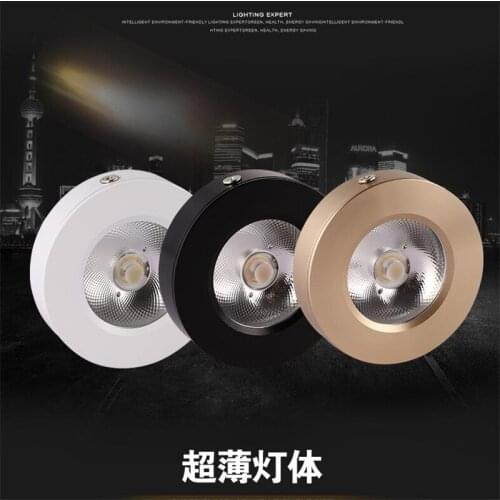 20pcs Ultra -thin 7W COB Puck LED Cabinet Light AC110V 220V 7W LED round downlight kitchen lamp Surface Mounted LED Ceiling Lamp