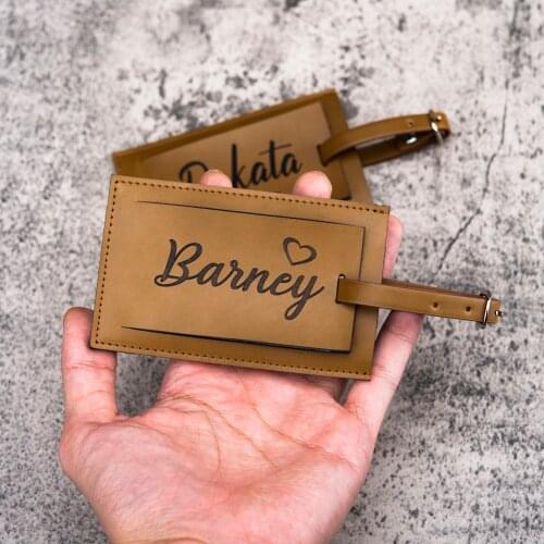 2021Travel Accessories Customized name Luggage Tag Leather Label Pendant Handbag Baggage Boarding Portable