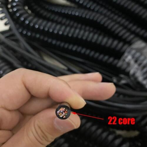 22core Customized spiral cable wire hand wheel wire CNC machine tool spring wire bright surface multi-core PU spring power cord
