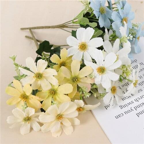 5 Branch 10 Heads Artificial Silk Wedding Flower Bouquet, 33cm/12.99