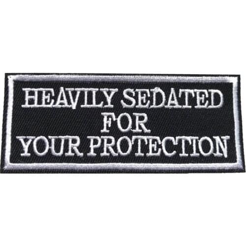 9CM Black Embroidered Letters Sew Iron On Patches Badges Your Protection For Bag Jeans Hat T Shirt DIY Appliques Craft Decor