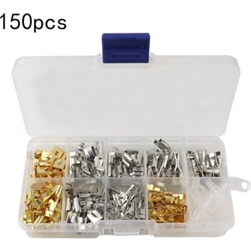 Car accessories 150 PCs boxed 6.3 copper terminal connector sheath cold-pressed terminal connector copper nose