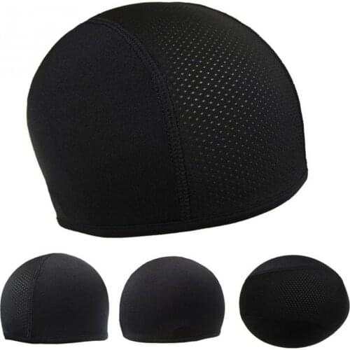 Outdoor Sports Quick Dry Anti-sweat Cycling Caps Wind-proof Breathable Motorcycle Bike Bicycle Helmet Lining Sports Hat Black