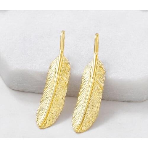 DIY Jewelry Accessories Materials Factory Wholesale Gold Wing Bracelet Pendant Metal Feather Pendant Necklace Accessories