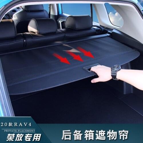 For Toyota rav4 2020 Rear Parcel Shelf Trunk Cover Material Curtain Rear Curtain Retractable Spacer Rear Racks