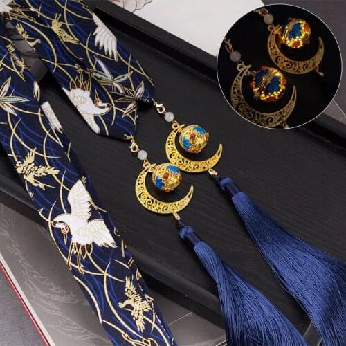 Ancient Style Han Chinese Clothing Bandeau Tassel Hair Band Ribbon Hairpin Waist with Ancient Costume Decoration Headdress