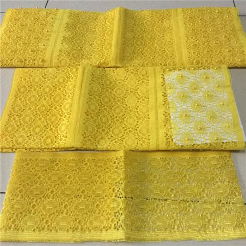 Nigerian Yellow aso oke headtie with beads african gele head wear sheadtie gele women headtie for party 3piece/lot-LP30