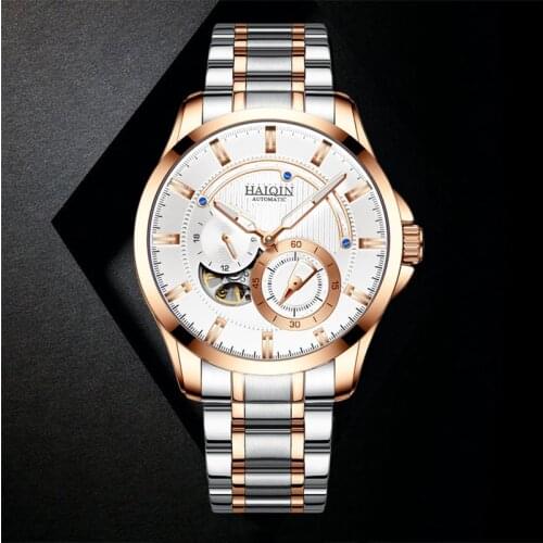 Haiqin mechanical watch mens automatic watch mens watch top brand luxury business watch mens tourbillon relojes hombre 2021