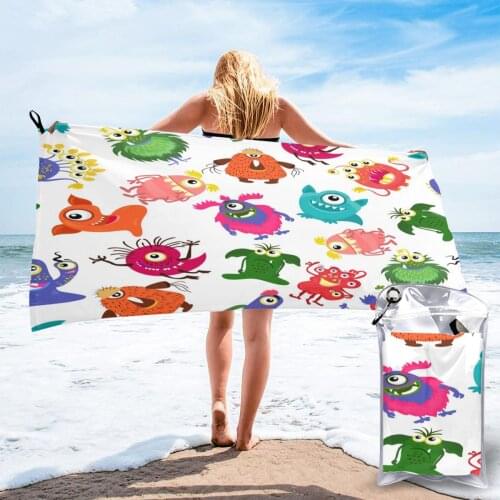 Wearable Bath Towel Colorful Monster Soft and Absorbent Unique Towel for Hotel Home Bathroom Gifts Women Bathrob