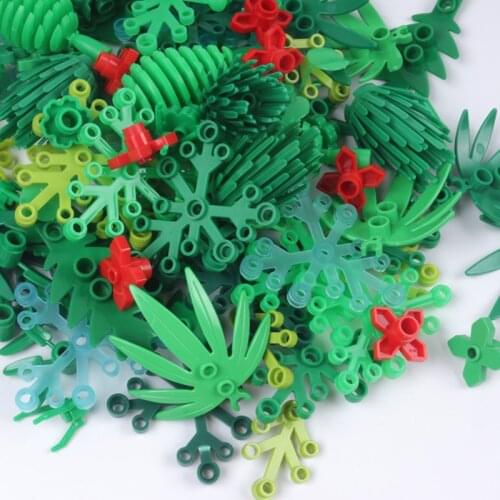 City Building Blocks Moc Bricks Bush Flower Grass Tree Plants Blocks Compatible Legoe Friends Block for Children Kids Toys Gifts