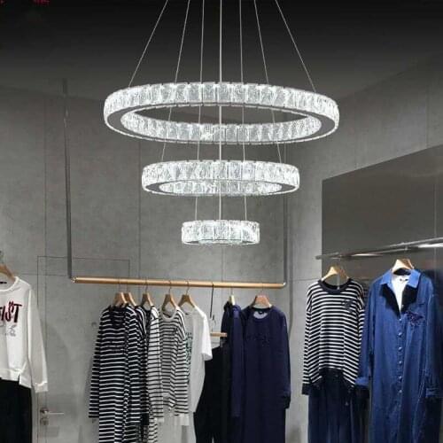 Pendant restaurant crystal shop barber salon hair salon commercial creative personality beauty salon round LED clothing store