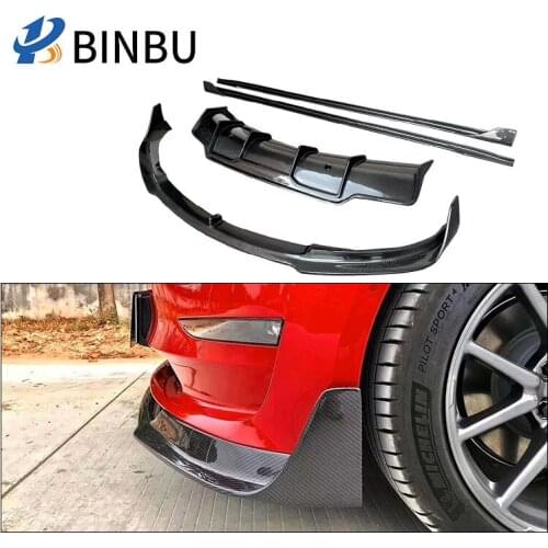 Suitable for Model 3 Carbon Fiber and Rear Lip Refitting Small Package Side Skirt Tail Tesla Front Shovel