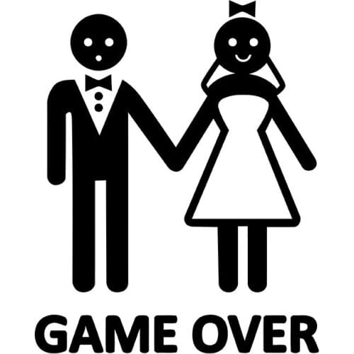 MIGNATIS - Decoration Game Over Lettering Sticker for Bride Groom Car Mural Art Decal For Car Window Loptop Decoration Vinyl sti