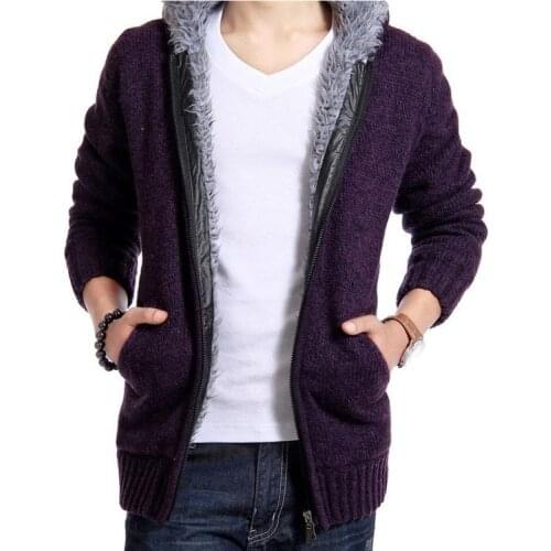 Mens Warm Sweaters Cardigan Outwear Winter Winter Thick Hooded Warm Knitwear Jacket Fashion Man Knitting