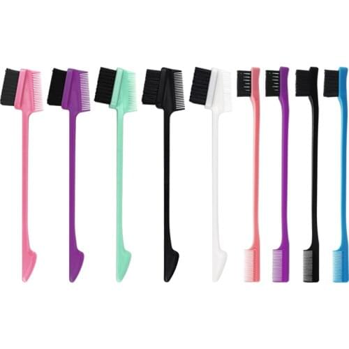 2021 New Travel Hairbrush Double-sided Brow Comb Eyebrow Brush Portable Makeup Brush Eye Makeup Tool
