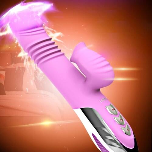 Full Sucking Telescopic Vibrator Automatic Heating Dildo Vibrator Tongue Licking Clit Vibrator Vaginal Massage Adults Sex Toys